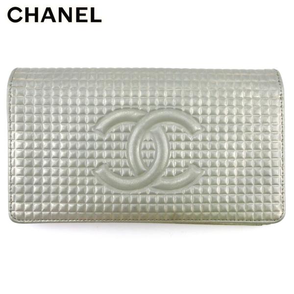シャネル 長財布 タイムセール ファスナー付き 財布 レディース マイクロチョコバー 中古 Chanel オールドシャネル