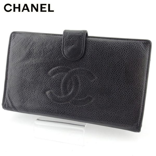 シャネル 長財布 秀逸 がま口 財布 レディース メンズ 中古 Chanel ココマーク オールドシャネル