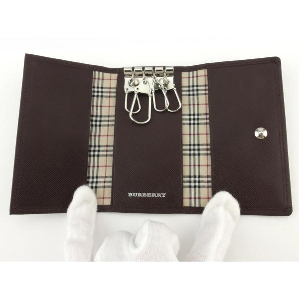 バーバリー キーケース 登場大人気アイテム 4連キーケース レディース メンズ ロゴプレート 中古 Burberry