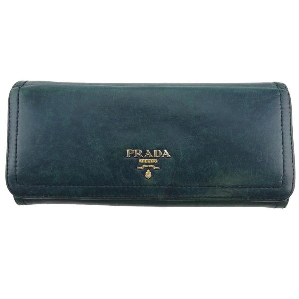 プラダ 長財布 休み ファスナー付き 財布 中古 Prada ロゴ レディース