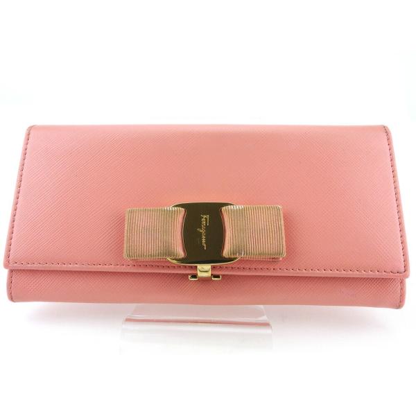 サルヴァトーレ フェラガモ 長財布 ファスナー付き 財布 Ferragamo Salvatore 激安卸販売新品 ヴァラリボン 中古 レディース