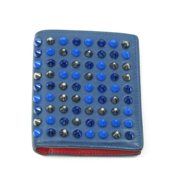 クリスチャンルブタン 二つ折り 財布 メーカー再生品 ミニ財布 レディース スパイク メンズ Louboutin Christian 中古