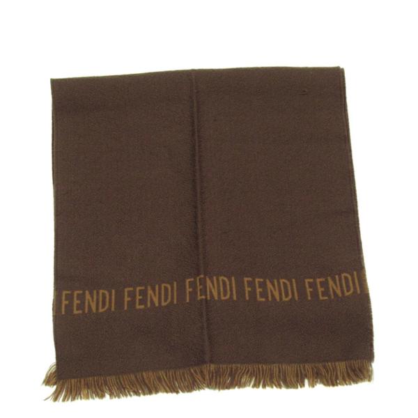 【X'masセール★30%OFF】フェンディ FENDI マフラーロゴ ブラウン ベージュ レディース 中古 FENDI（フェンディ） 【初売りSALE☆30%OFFクーポン】フェンディ