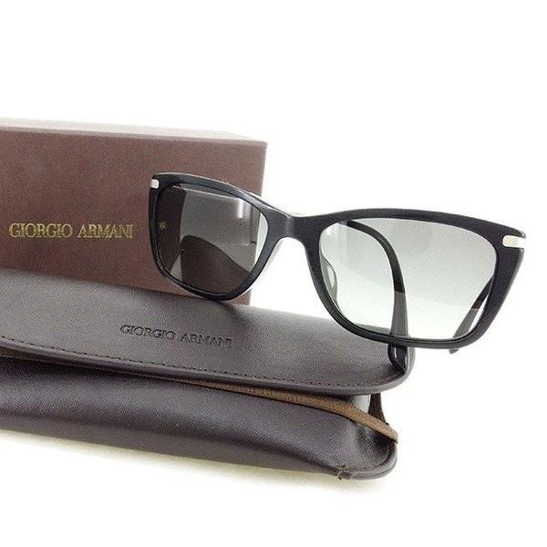 アルマーニ Armani サングラス ブラック シルバー Sunglasses 世界の人気ブランド メンズ レディース 中古