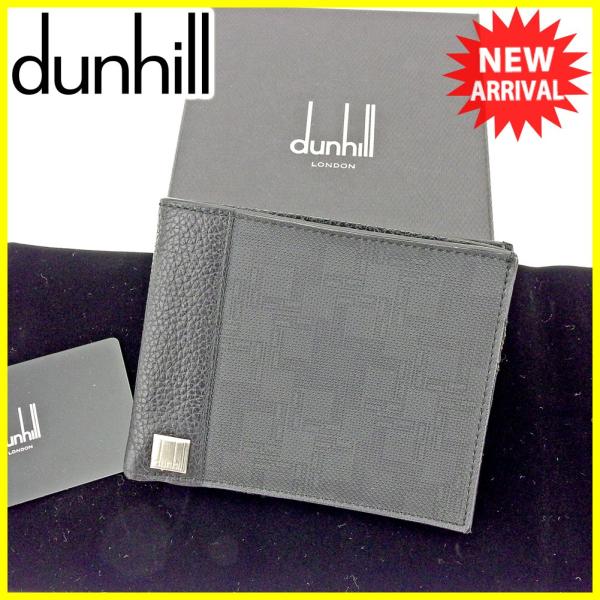 ダンヒル 二つ折り 財布 メンズ New売り切れる前に シルバー系 T4430 ブラック 中古