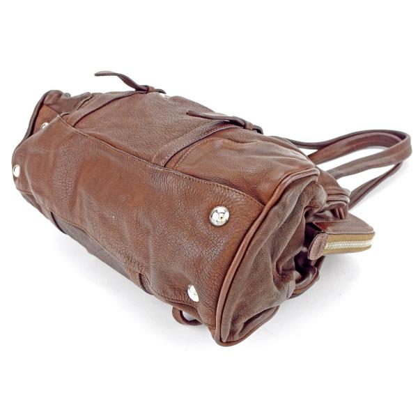 プラダ エルメス ファッション Prada バッグ トートバッグ トライアングルロゴ ブラウン シルバー レディース バッグ メンズ 中古 Bag T4484 Brand Depot