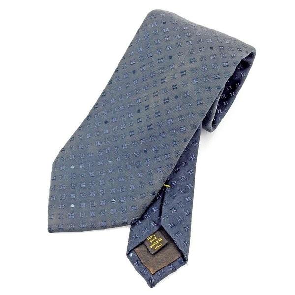 ルイヴィトン Louis Vuitton ネクタイ モノグラムフラワー 訳あり ドット 中古 国際ブランド メンズ