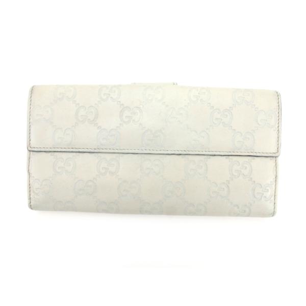 グッチ Gucci 財布 長財布 グッチシマ ベージュ ホワイト お買い得 中古 レディース 白