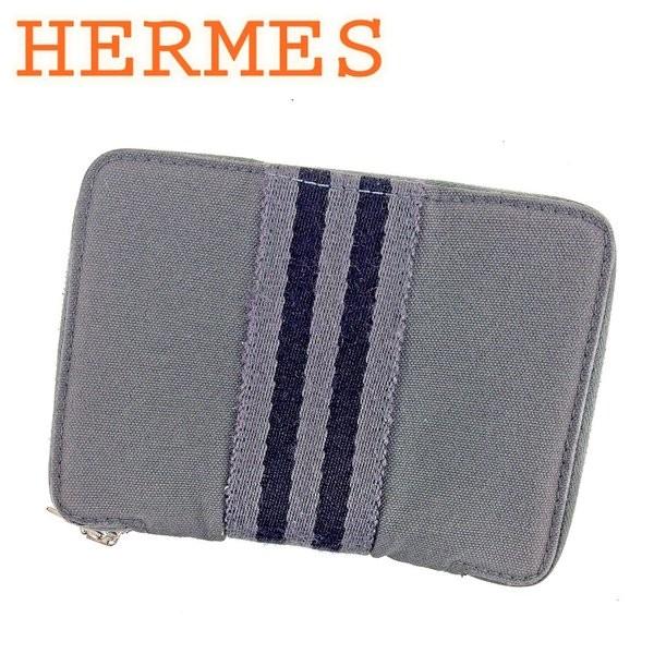 上質 エルメス Hermes 財布 二つ折り財布 フールトゥ パースpm グレー 灰色 中古 レディース メンズ