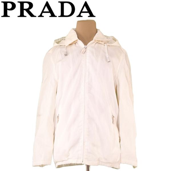 プラダ Prada ジャケット ジップアップ S ホワイト 中古 レディース メンズ シルバー 全品送料無料 白