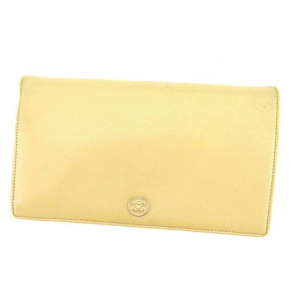 シャネル Chanel 財布 長財布 保障 ココボタン レディース ゴールド ベージュ メンズ 中古