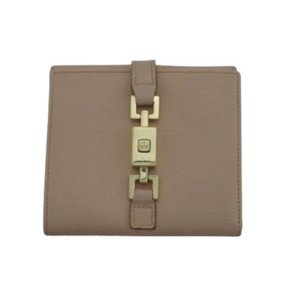 【X'masセール★30%OFF】グッチ GUCCI 二つ折り財布ジャッキー金具 ピンク ベージュ ゴールド レディース 中古 GUCCI（グッチ） 【初売りSALE☆30%OFFクーポン】グッチ 二つ折り財布
