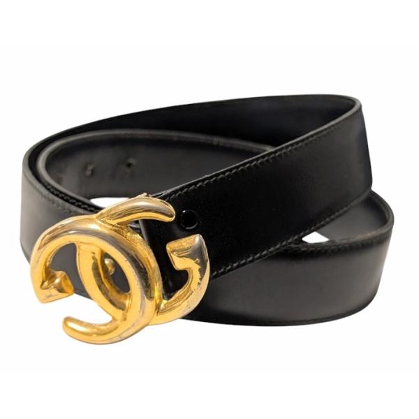 GUCCI（グッチ） ベルト ヴィンテージ GGバックル ゴールド ブラック