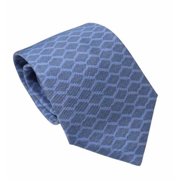 HERMES（エルメス） 新品同様 ネクタイ ブルー 青 シルク 波柄 波 100