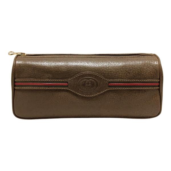 GUCCI（グッチ） オールドグッチ ポーチ レザー シェリーライン 化粧