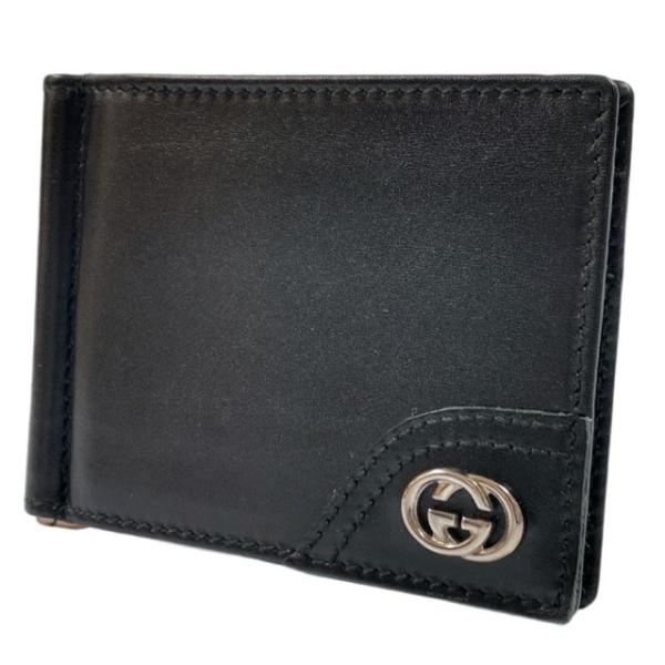 GUCCI（グッチ） マネークリップ 二つ折り 財布 レザー GG 181678
