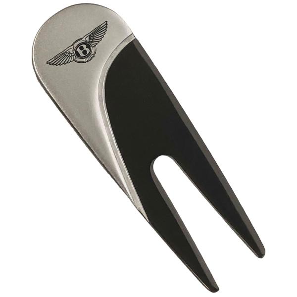 新品同様　ベントレー　ロゴ　BENTLEY GOLF　グリーンフォーク　ゴルフ用品　ステンレス製　シルバー×ブラック【中古】 ベントレー（BENTLEY） 新品同様 ロゴ BENTLEY GOLF グリーンフォーク