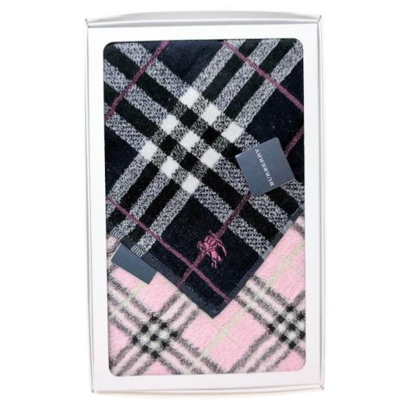 【即日発送】美品 バーバリーロンドン 2枚セット Sサイズ 紺 ピンク チェック BURBERRY（バーバリー） 未使用 ピンク ネイビー 2枚 ミニタオル
