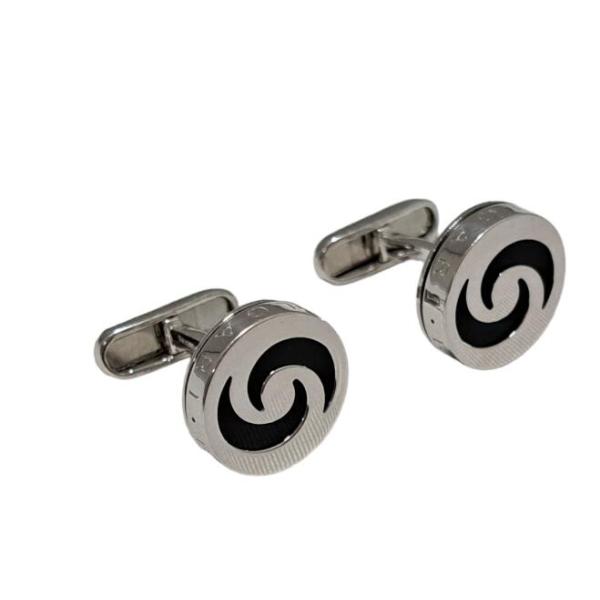 BVLGARI カフス　シルバー　925 オニキス　刻印あり BVLGARI（ブルガリ） オプティカル カフス シルバー製 カフリンクス