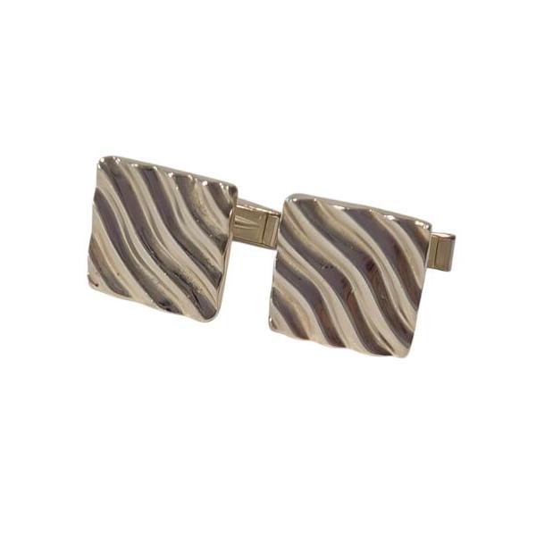 ティファニー カフス スクエア ウェーブ 波型 ヴィンテージ SV925 波模様 スターリングシルバー カフリンクス カフスボタン シルバー製 TIFFANY&Co.（ティファニー） カフス スクエア ウェーブ 波型