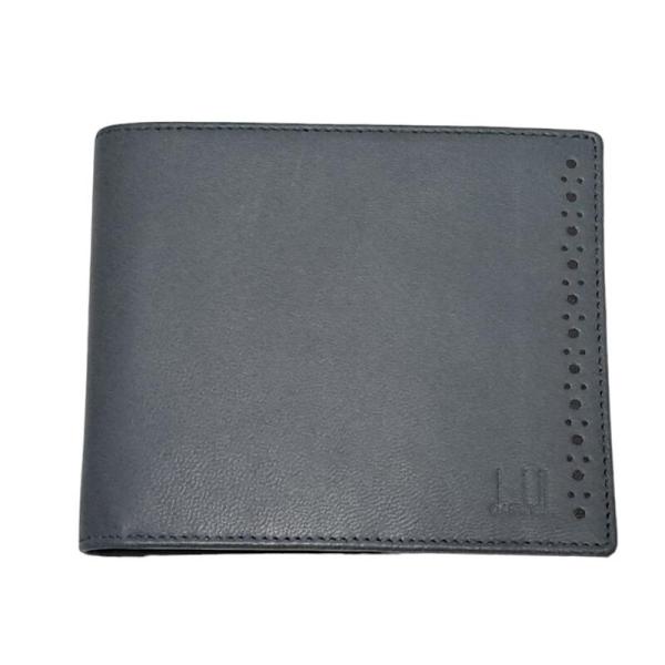 dunhill 新品同様 ダンヒル 二つ折り 財布 レザー バイカラー グレー  
