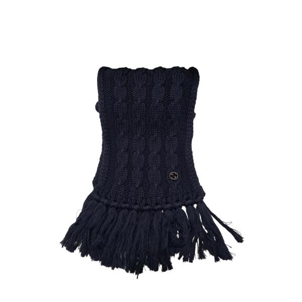 GUCCI グッチ マフラー ケーブル編み GG インターロッキングG ネイビー  