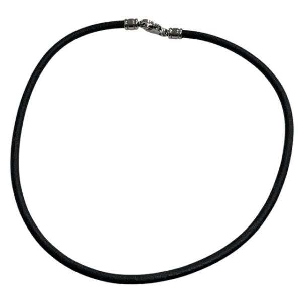 BVLGARI ブルガリ レザー チョーカー 50cm ブラック 黒 BVLGARI ブルガリ レザー チョーカー 50cm ブラック 黒