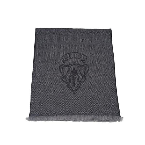 GUCCI グッチ　フリンジポンチョ　スヌード　グレー　サイズM GUCCI グッチフリンジポンチョスヌードグレーサイズM