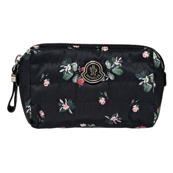 MONCLER（モンクレール） 新品同様 ポーチ コスメポーチ 花柄 ブラック