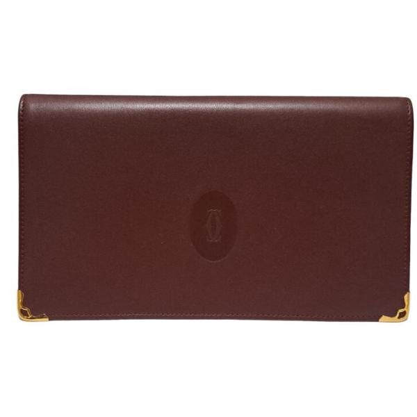 Cartier カルティエ 長財布 マストライン ボルドー がま口 Cartier（カルティエ） 新品同様 マスト 財布 がま口 ボルドー レザー