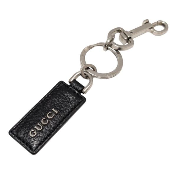 GUCCI（グッチ） キーホルダー キーリング レザー メタル シルバー