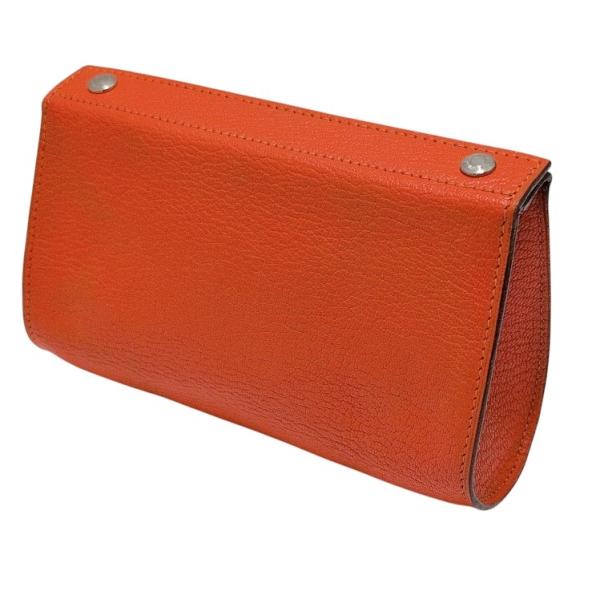 美品　HERMES　エルメス　カロPM　ポーチ　小物入れ　オレンジ　□C　セリエ HERMES（エルメス） ポーチ カロ PM レザー シェーブル オレンジ