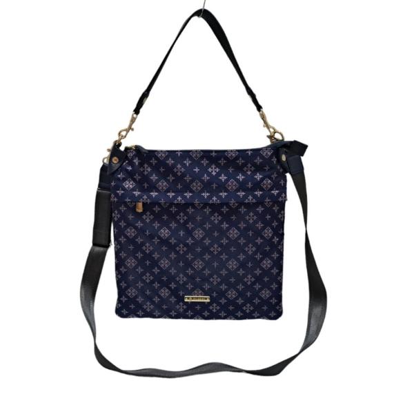 【中古】ラシット RUSSET トートバッグ ショルダーバッグ 2WAY 総柄 ネイビー /TK レディース russet（ラシット） 2WAY ショルダーバッグ 斜め掛け ネイビー 紺