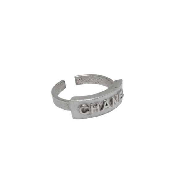 シャネル 指輪 ロゴ リング メタル素材 金属製 アクセサリー 11号 マットシルバー レディース CHANEL 【中古】