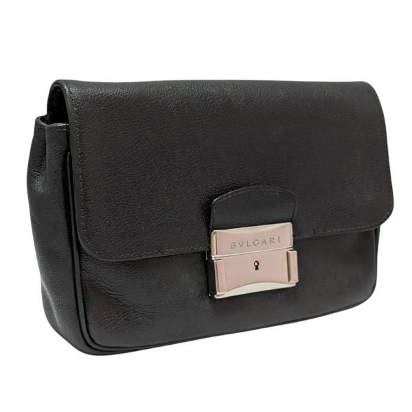 BVLGARI（ブルガリ） セカンドバッグ メンズ 型押し レザー ブラック