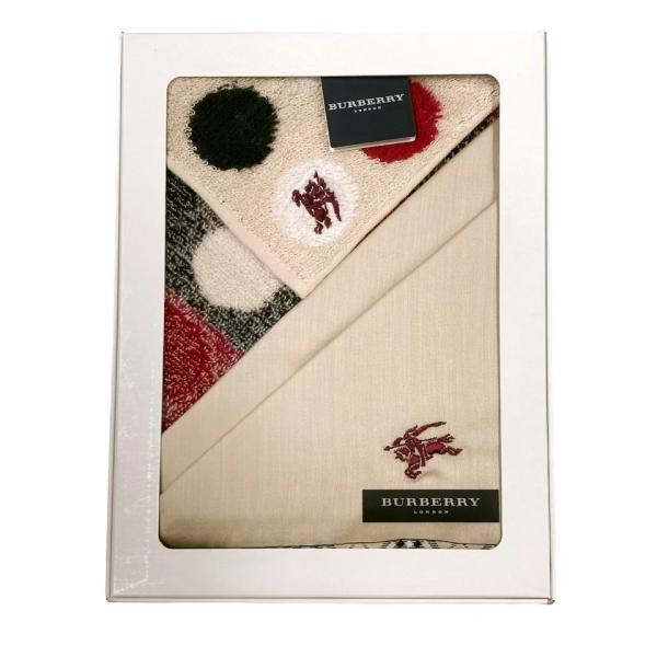シルク&コットンBurberrys ハンカチ ーフ3枚セット BURBERRY（バーバリー） 未使用 ハンカチ ハンドタオル 2枚セット