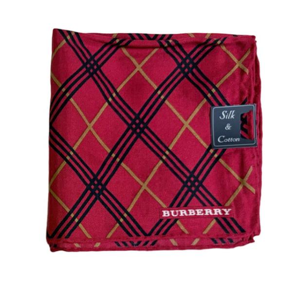 BURBERRY（バーバリー） 未使用 スカーフ 大判 ハンカチ 絹 混 綿