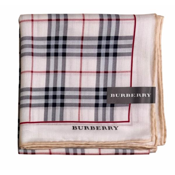 【希少品】バーバリー 大判ハンカチ スカーフ シルク＆コットン BURBERRY（バーバリー） 未使用 大判 ハンカチ スカーフ コットン