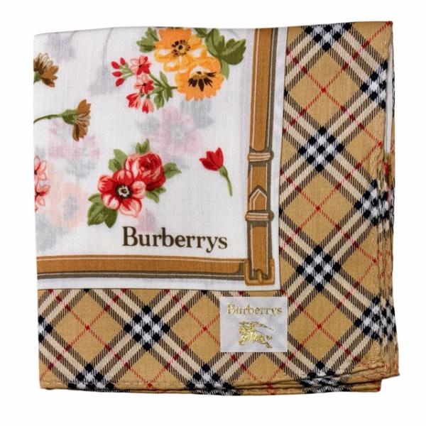 BURBERRY（バーバリー） 未使用 ハンカチ 綿 scarf スカーフ フラワー