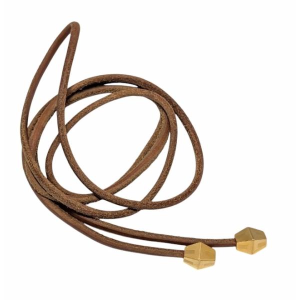 エルメス レザー 革紐 ベルト　紐ベルト　革ひも ラニエール ネックレス ペンダント HERMES ロング 【中古】 HERMES（エルメス） レザー 革紐 ベルト 紐ベルト 革ひも ラニエール