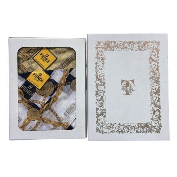 【新品未使用】FENDI ハンカチ　スカーフ FENDI 未使用 フェンディ ハンカチ 2枚セット ロゴ スカーフ