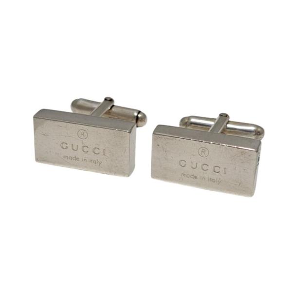 GUCCI グッチ カフス シルバー カフリンクス スクエア ロゴ GUCCI グッチ カフス シルバー カフリンクス スクエア ロゴ