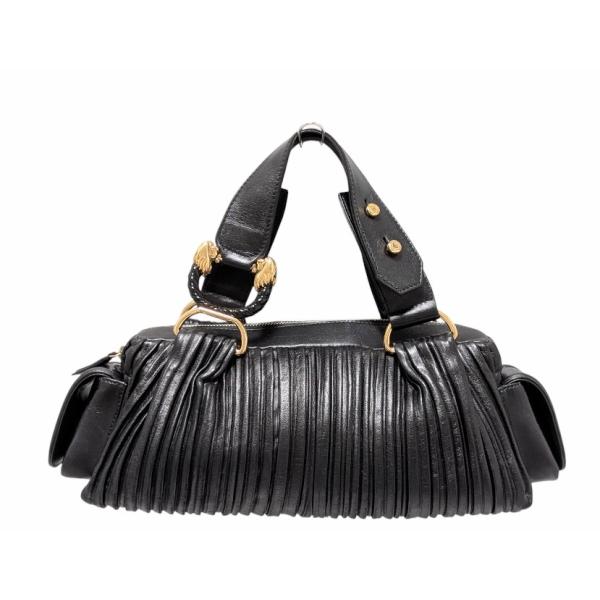 BVLGARI（ブルガリ） ハンドバッグ レオーニ レザー ギャザー ブラック