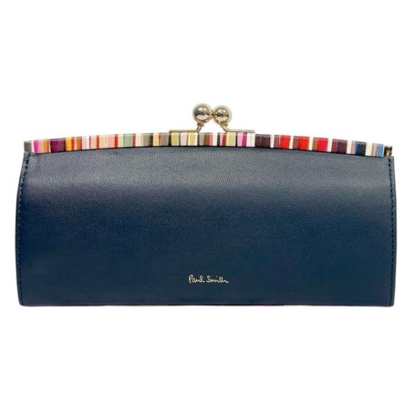 Paul Smith（ポール・スミス） 未使用 長財布 がま口 レザー ネイビー