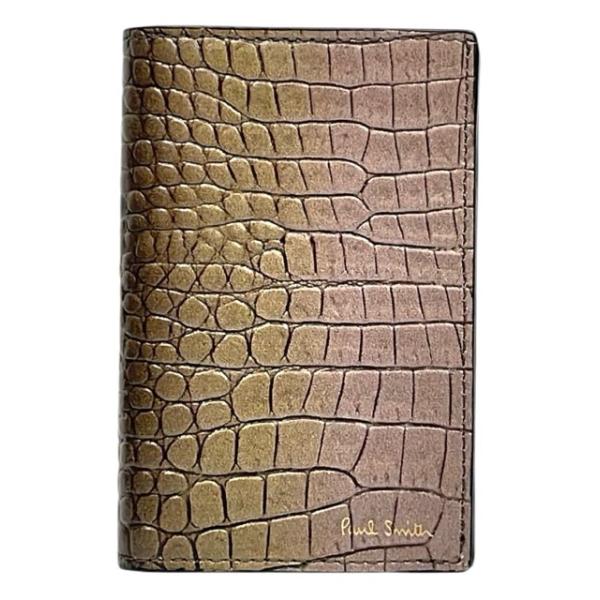 Paul Smith 未使用 ポールスミス カードケース 二つ折り クロコ型押し  