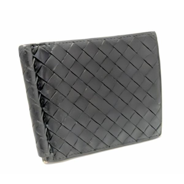 ボッテガヴェネタ　マネークリップ付き　二つ折り財布　イントレチャートレザー BOTTEGA VENETA（ボッテガ・ヴェネタ） 財布 イントレチャート