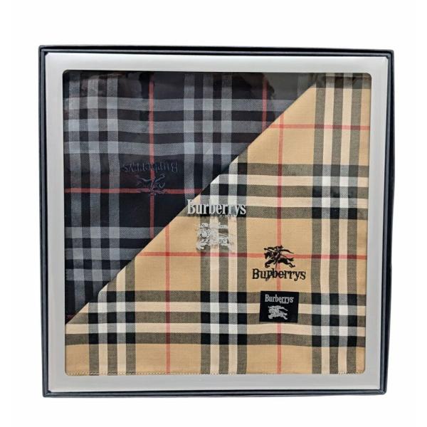BURBERRY（バーバリー） 未使用 ハンカチ 紺 ネイビー ベージュ