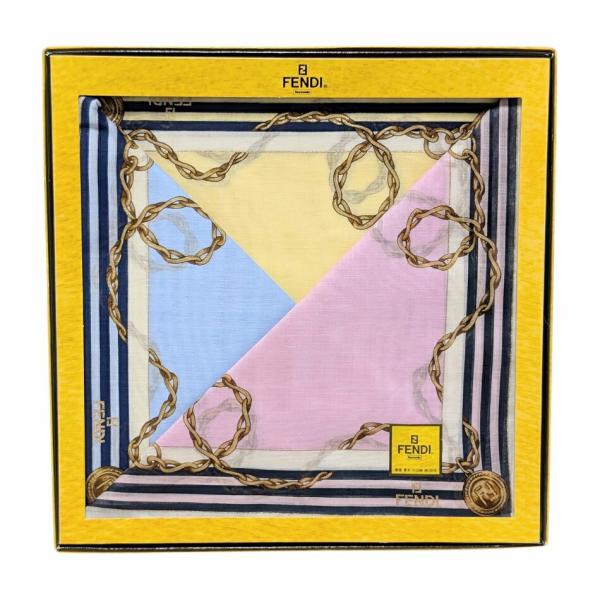 H*a様 FENDI 大判ハンカチ スカーフ 2点セット　新品　未使用フェンディ FENDI（フェンディ） 未使用 ハンカチ 3枚セット 箱入り スカーフ