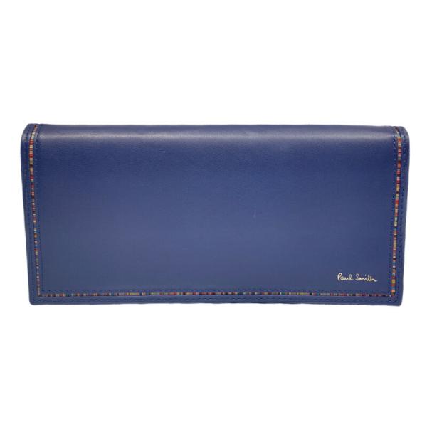 【未使用】 ポールスミス 長財布 二つ折り レザー マルチカラー Paul Smith（ポール・スミス） 未使用 長財布 レザー ブルー マルチ