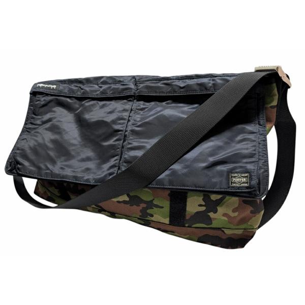 新品同様 ポーター ショルダーバッグ メッセンジャーバッグ 迷彩 ブラック キャンバス coffee and milk×PORTER ポーター 吉田カバン コ 吉田カバン（YOSHIDA KABAN） 新品同様 ポーター ショルダーバッグ